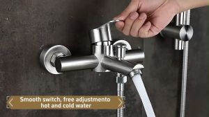 KEVE Stainless Shower Mixer Faucet Valve Heater Bathtub Faucet Bathroom Hot and Cold Shower Set with Faucet
