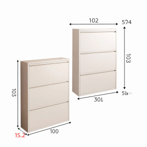 Hehan |Ultra-thin Metal Steel Flip-door Shoe Cabinet 12cm