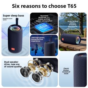 Claison Large Volume Bluetooth Speaker Bass Cannon Outdoor Waterproof Smart Home Karaoke Singing Metal+Plastic Shell Dual Speakers