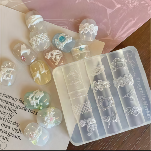 other | Artistic Vintage Floral Butterfly Lace Silicone Mold 3D Embossed Nail Art Decorations Essential Tool for Nail Artists