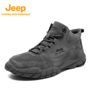 Jeep | Jeep Official Lightweight Comfortable Casual Hiking Shoes Men Wear Resistant Anti-slip Flexible Leather Surface Mountain Shoes