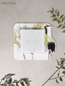 Vỏ Bảo Vệ 3D Sơn Nước Acrylic Họa Tiết Hạc Sáng Tạo Khung Cạnh Trang Trí Ổ Cắm Điện Phụ Kiện Trang Trí Nhà
