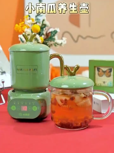 Little Pumpkin Multifunctional Ceramic Health Pot 600ml Small Split Electric Stew Cup D1 Split Electric Heating Water Cup Office tea pot Electric Kettle Hot Water Pot Boiled Flower Tea Hot Milk Health Cup Multifunction stew pot gift travelling pot