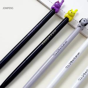 MROOFUL | Cute Animal Cat Shaped 0.5mm Retractable Neutral Pen Black Ink Quick Drying Refills For Student Writing Stationery Supplies