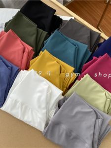 High-Waist Yoga Pants Womens Fitness Trousers Nine-Piece Core-Waist Slimming Seamless Comfortable Nylon Spandex Blend