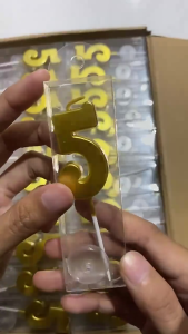 Lilin Angka Ulang Tahun Ultah / Birthday Numeric Candle / Birthday Number Candle Warna Gold Metalik