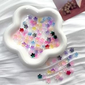 10pcs 11mm Gradient Cherry Blossom Shape Lampwork Glass Beads Loose Jewelry Making Accessories For DIY Craft Bracelet Anklet