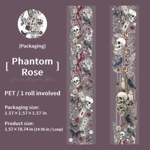 1Roll Halloween Gothic Rose Skeleton Washi Tape for Scrapbooking DIY Journal Decoration Phone Case Notebook Decor