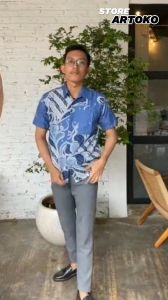 Batik Pria Lengan Pendek Motif Terbaru Reguler