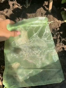 50Pcs Fruit Protection Bags Nylon Grapes Melon Fruits Insect Proof Net Bag Garden Control Pest Breathable Drawstring Mesh Pouch