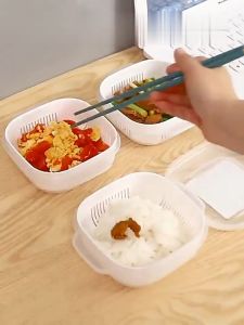 LD-C1155 Wadah Penyimpanan Makanan Dengan Tirisan Serbaguna / Kotak Makan Bekal Mini Tempat Nasi