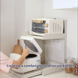 SG Pull-out 2 Tier Kitchen Counter Top Condiment Storage Rack Rice Cooker Toaster Blender Adjustable Appliance Rack By Thehomeshoppe