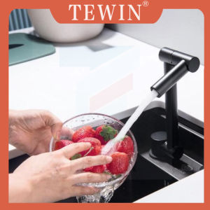 TEWIN concealed sink faucet folding kitchen faucet with inner window hot and cold mixed faucet