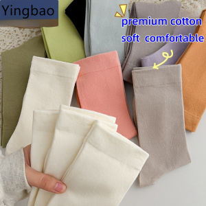 Yingbao Women Thin Soft Cotton Bootie Socks Women Above Ankle Crew Casual Socks