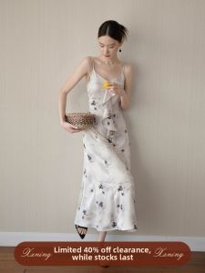 XXNING | Đầm Dài Vintage Mới Kiểu Tranh Thủy Mạc Trung Quốc