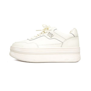 Thick Sole Elevating White Sneakers