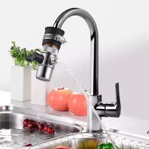 【Ready Stock】Tube Connector Faucet Adapter Diverter Valve Counter Top Water Filter Faucet Single-cut Valve