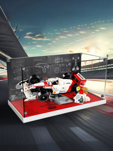 Elton Senna Racing Car Display Box Compatible with Lego 10330 McLaren MP4/4 F1 And 10353 Show Case Model Storage Organizer