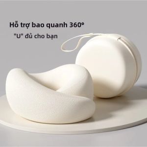 Gối Cổ Bằng Mút Mềm Có Đệm Đầu Hỗ Trợ Cổ Du Lịch Gối Hình Chữ U Bằng Polyester Để Bảo Vệ Cổ Khi Cắm Trại