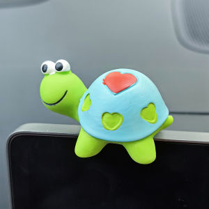 Cartoon Turtle Car Decorations Cute Interior Accessories Electric Vehicle Dashboard Decorations Stress Relief round Shape