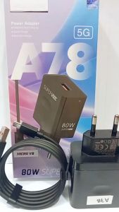 Charger Op A78 5G 80W Full Black Super Vooc Support Fast Charging Quick Charge3.0