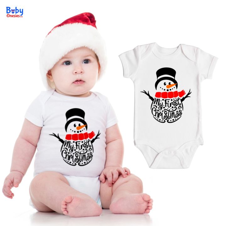 Baby Onesies PH My 1st Christmas Baby Clothes Santa Hat 0-12 months Newborn Baby Boy Girl Christmas Outfit Lazada PH