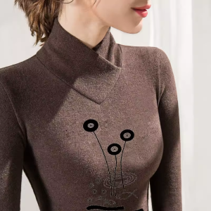 Double-Sided Dralon Half Turtleneck Bottoming Shirt Female Fall and Winter New Arrival Thickened Warm Coat Inner Wear Western Style Mom Wear T-Shirt