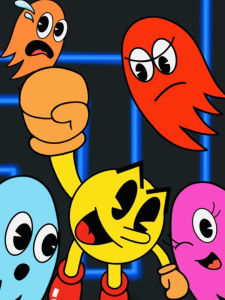 Bandai | Oil Painting By Numbers Maze Ghost Character P-Pac-Man Home Decor Modern Wall Decor for Living Room Bedroom Gift No Frame