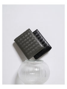 "Complex Black" Sheepskin Customized Classic Woven Ultra-Thin Multi-Functional Driving License Cover Leather Large Capacity ID Card
