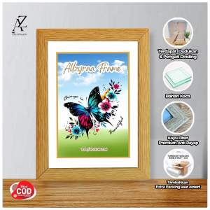 Termurah!! Bingkai + KACA 20x20 CM PERSEGI Minimalis Ukir Frame Kotak Murah Tersedia Harga Grosir estetik aesthetic Kaca Frame Pigura Mdf