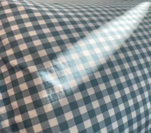 Brushed Microfiber Duvet Cover Set Blue Gingham Plaid Bedding Set with 1 Duvet Cover + 2 Pillowcases Soft Warm Breathable