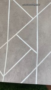 Wallpaper Dinding Premium Geometri List Gold Silver Abu Grey Cream Abstrak