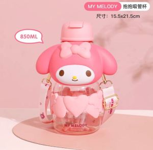 Botol Minum Jumbo 850 ML Sanrio / Botol Minum Sedotan Kuromi / Botol Cinnamoroll / Botol Lucu Import