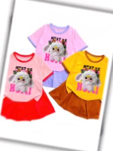 Set váy tết vải thun có quần chip tronghình baby three next me cho bé từ 6kg-30kg.GBEO13.Sukakid