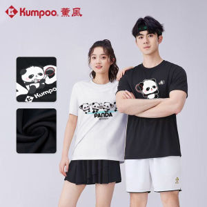 เสื้อยืดคอกลมแขนสั้นหลวมๆ ลายแพนด้า แห้งเร็ว สำหรับเล่นแบดมินตัน ชุดกีฬาคู่รัก ชุดกีฬา ชุดกีฬาแบดมินตัน ชุดกีฬา