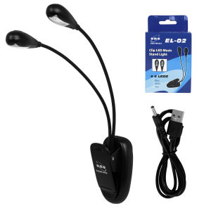 IRIN | IRIN EL-02 LED Music Score Light Clip Light Rechargeable Reading Light with Dual Pole Bual Head Book Light Light Portable Stand