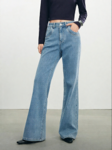 PEACEBIRD | Autumn New Straight Four-Way Stretch Lift Denim Pants