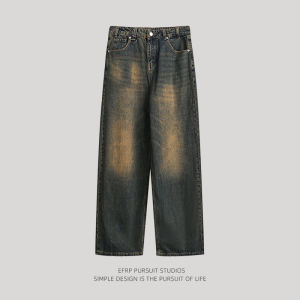 กางเกงยีนส์ขาตรงวินเทจสําหรับผู้ชายจาก EFRP Designer Brand Retro Style Fall Winter Season Long Pants
