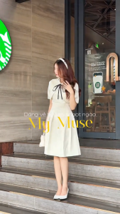 Đầm thiết kế giả áo khoác tay lửng tùng xoè BEMINE MT8845
