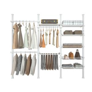 ตู้เสื้อผ้าแบบตั้งได้ กึ่งกลาง ห้อยเสื้อผ้า แขวนเสื้อ แขวนหมวก ชั้นวางของ ชุดติดตั้ง ตู้เสื้อผ้าแบบเรียบง่าย ห้องนอน โพลีเอสเตอร์ จีนแผ่นดินใหญ่