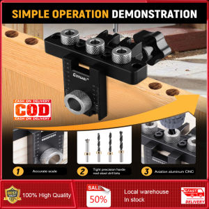 ⭐️【Local warehouse+COD】⭐3-In-1 Pocket Hole Jig Kit 8/10/15 Mm Pocket Hole Wooden Dowel Drilling Template Set With Positioning Clip Adjustable Drill Guide Puncher Locator (Pocket Hole Jig Kit)