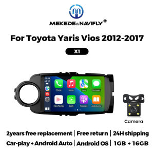 MEKEDE Car Carplay Stereo For Toyota Yaris 2012 2013 2014 2015 2016 2017 GPS Navigation BT Multimedia Player Car Radio Head Unit