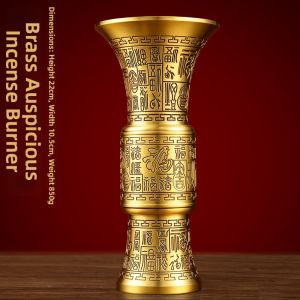 FUGUANGPUZHAO | Prosperity Blessings Brass Incense Flower Vase