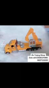 ( xe kim loại) Đồ chơi mô hình xe công trường xe tải đào xúc tỉ lệ 1:24