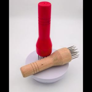 Stainless Steel Meat Tenderizer Mallet Wood Handle Meat Blades Needle Food Gadget Beef Pork Chicken