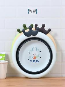 2 sets of 3 newborn baby products foldable washbasin cartoon wash PP for baby small basin buttocks