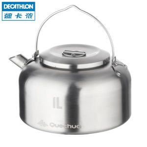 ถ้วยก๊อกน้ำสเตนเลสสำหรับกลางแจ้ง Decathlon สำหรับการปิกนิก ปั่นจักรยาน ปีนเขา ท่องเที่ยว ถ้วยก๊อกน้ำสำหรับกลางแจ้งแบบพกพา