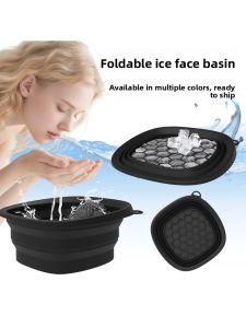 Silicone Folding Ice Bucket Facial Cold Therapy Outdoor Ice Basin Beauty Device Ice Bath Basin Ice Block Compression