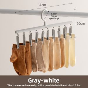 LANJIAOLUO | Balcony Multi-Function Rotating Clothes Drying Rack with Clips