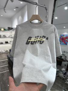 Áo Thun Nam Tay Ngắn in Chữ Phong Cách Mỹ Thường Ngày Mùa Hè Cotton Nguyên Chất Cổ Tròn Dáng Rộng Thoải Mái Thoáng Khí